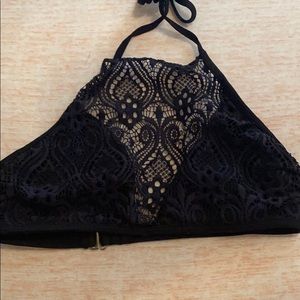black halter swim top